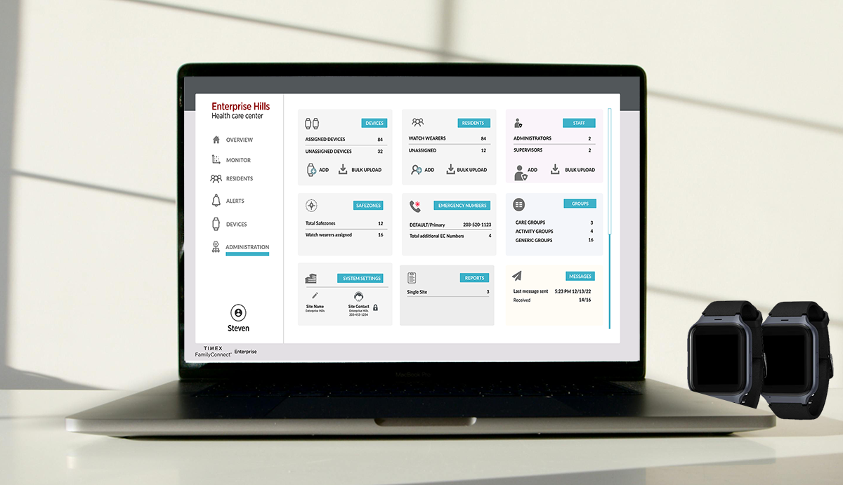 Timex EnterpriseConnect shown across desktop, tablet, and mobile devices